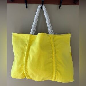 Yellow Tote Bag with Rope Handles New